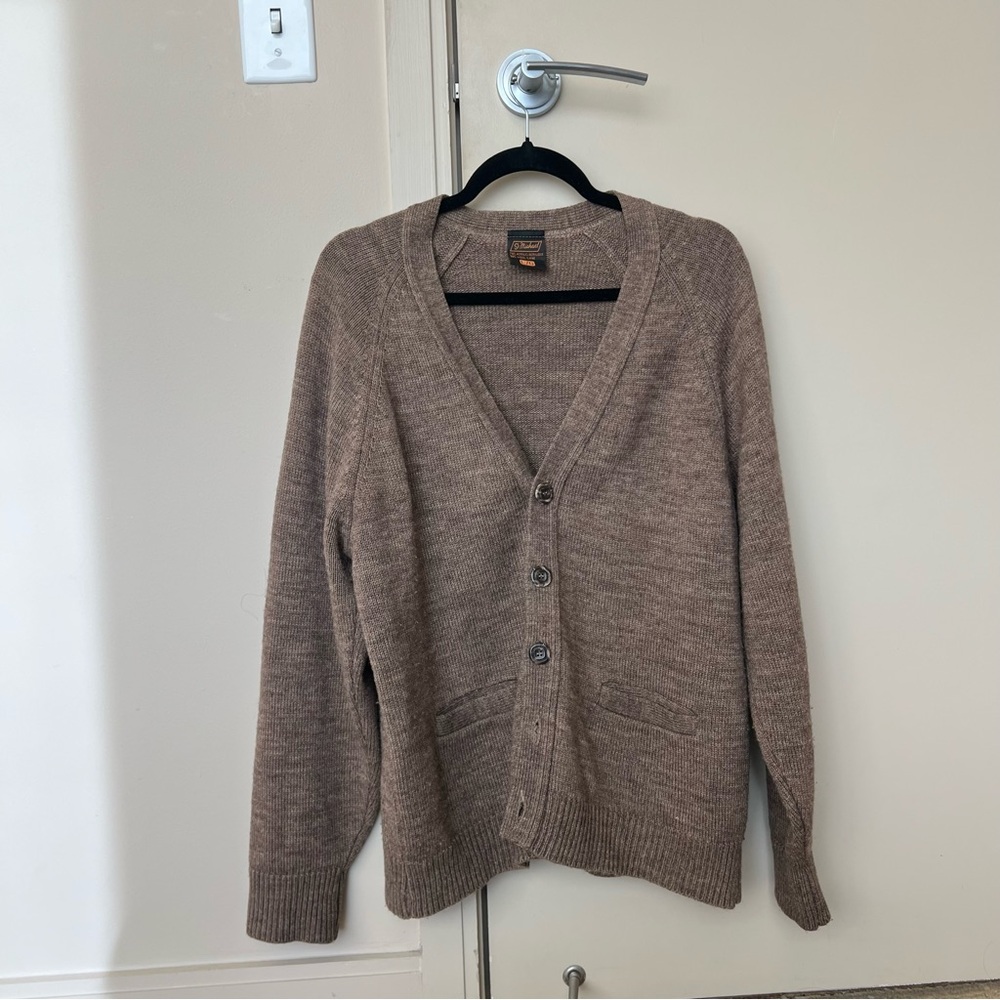 Men's Brown Cardigan Sweater
